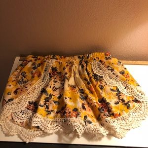 Floral and lace shorts